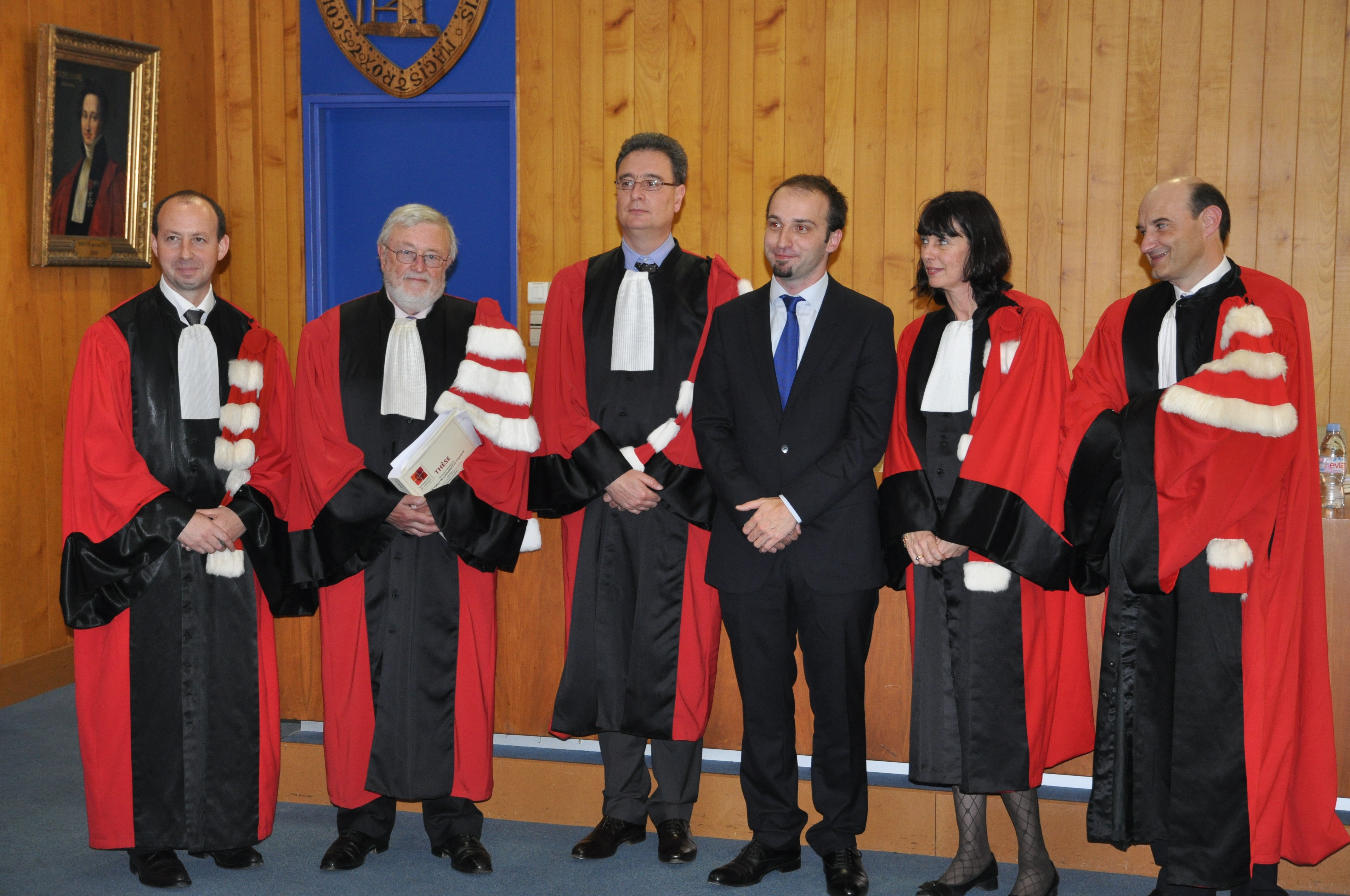 De g. à d., Loïc Azoulai, Claude Blumann, Rostane Mehdi, François Caulet, Nathalie Valdeyron et Marc Blanquet